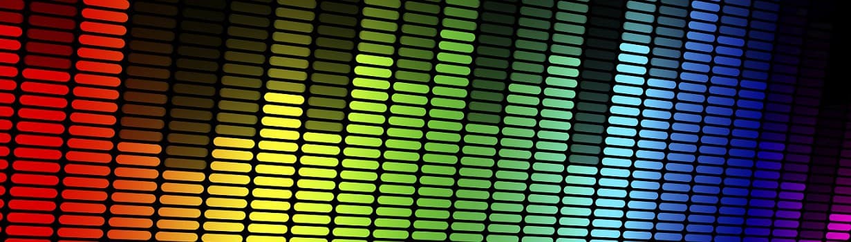 Sound wave pattern on a dark background